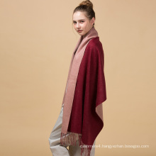 Customized solid pure coffee and wine ren cashmere knitted wool scarf 70*200cm